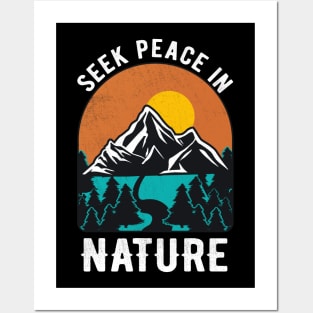 Peace In Nature Mountains Hiking Outdoor Camping Posters and Art